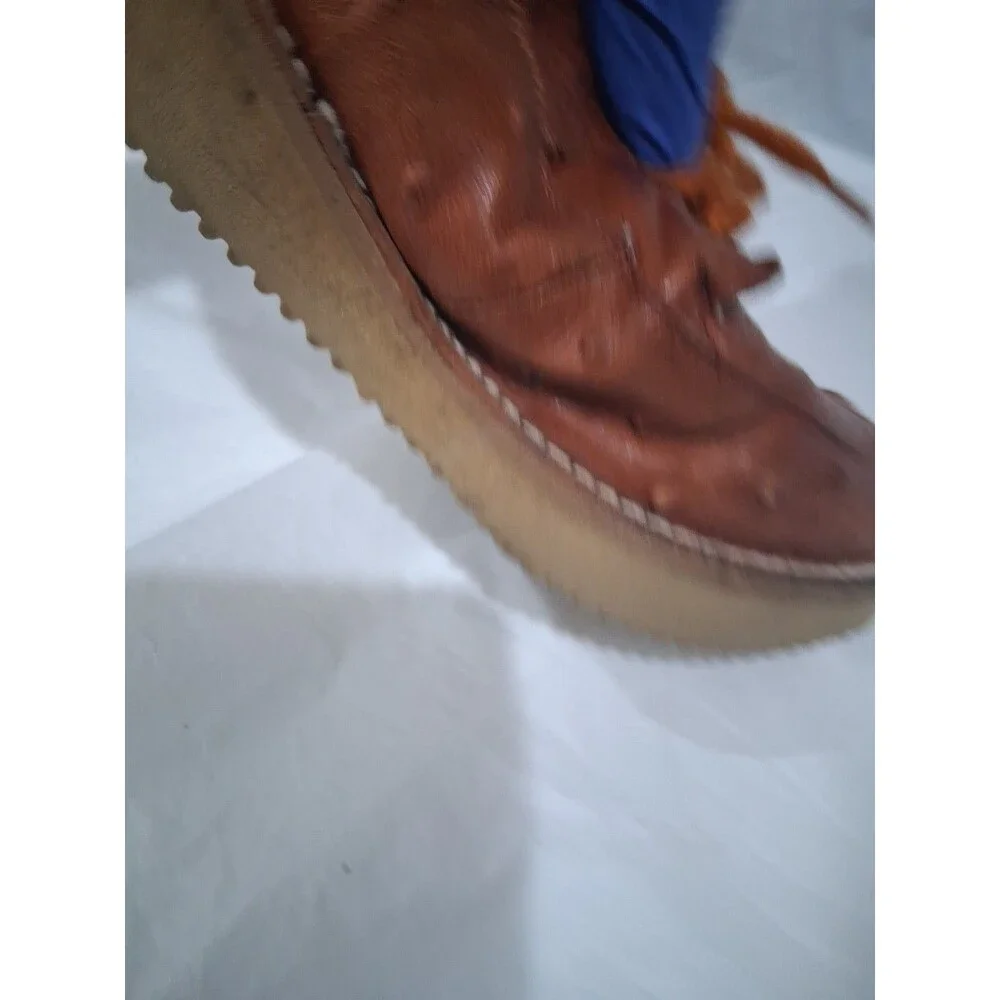 Vintage El Caporal Kids Leather Handcrafted Boots, Ostrich Crocodile Sz 1.5 Y